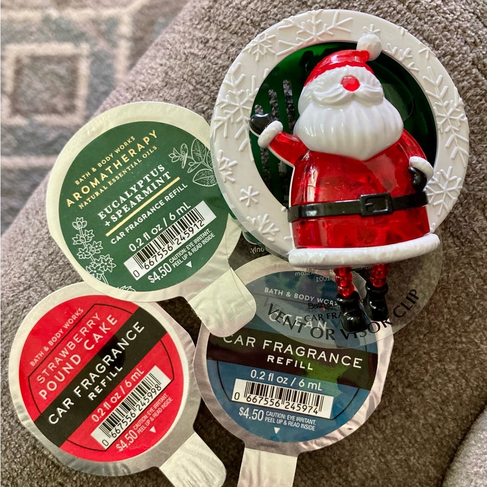 Bath and Body Works car fragrance vent or visor clip with 3 scents